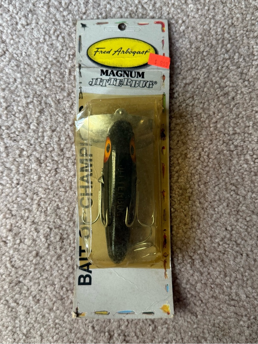Fred Arbogast Vintage Magnum Jitterbug Wood Topwater Lure 4 1/2" 1 1/4 oz Musky